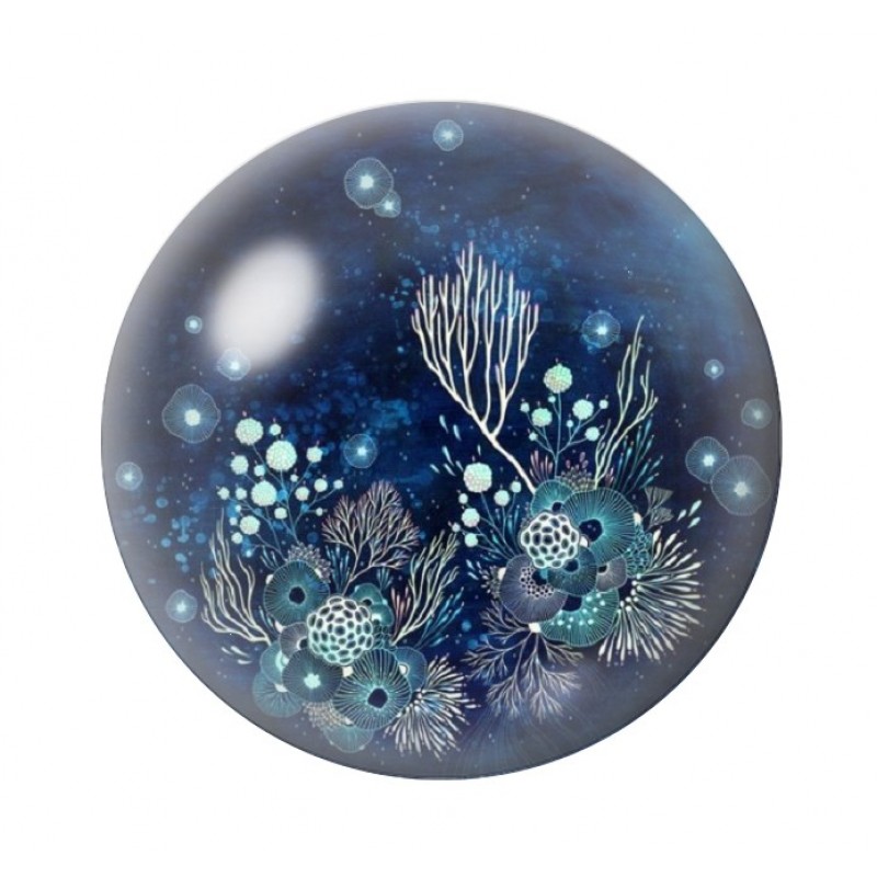 Cabochon en Verre Illustré Océan Mer Été 12 à 25mm