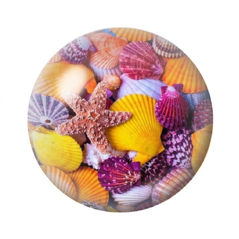 Cabochon en Verre Illustré Coquillages Etoile de Mer Été 12 à 25mm