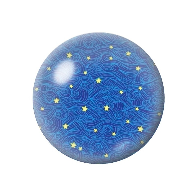 Cabochon en Verre Illustré Etoiles Mer Été 12 à 25mm
