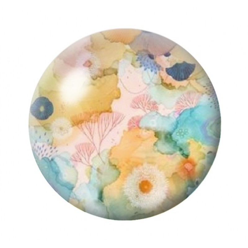 Cabochon en Verre Illustré Corail Mer Été 12 à 25mm