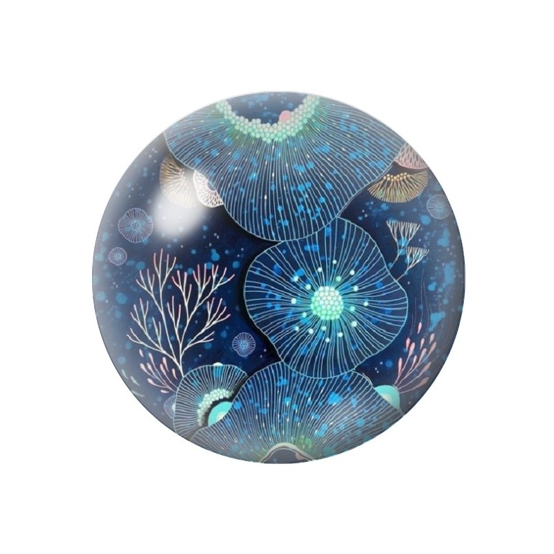 Cabochon en Verre Illustré Mer Été 12 à 25mm