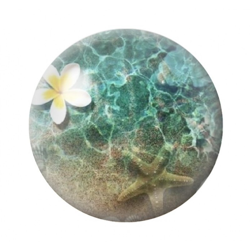 Cabochon en Verre Illustré Bord de Mer Été 12 à 25mm
