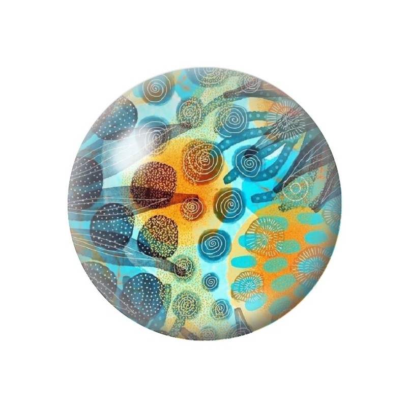 Cabochon en Verre Illustré Mer Été 12 à 25mm