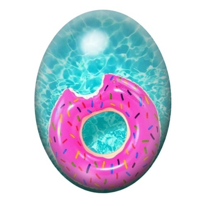 Cabochon en Verre Illustré Mer, Été, Bouée Donuts 13x18, 18x25 ou 30x40mm