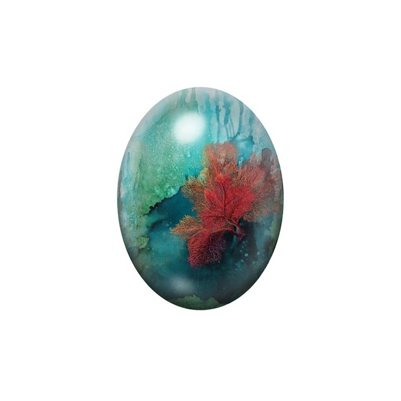 Cabochon en Verre Illustré Mer, Été 13x18, 18x25 ou 30x40mm