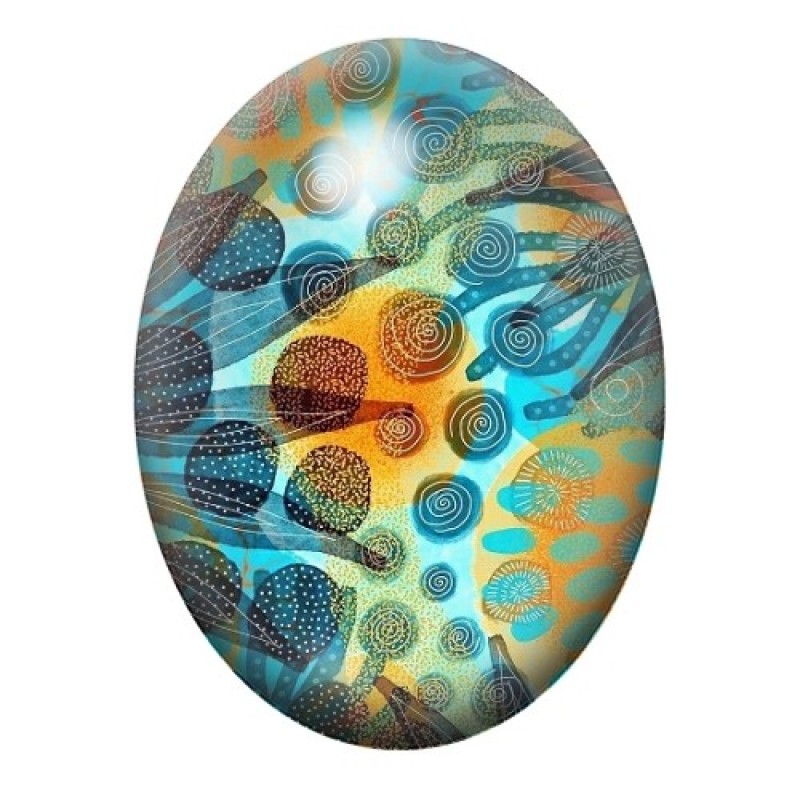Cabochon en Verre Illustré Mer, Été 13x18, 18x25 ou 30x40mm