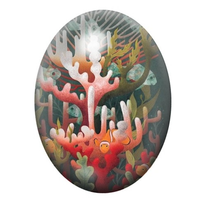 Cabochon en Verre Illustré Mer, Été 13x18, 18x25 ou 30x40mm