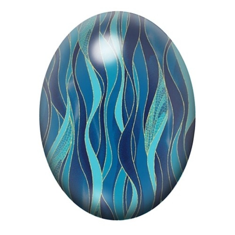 Cabochon en Verre Illustré Mer, Été, Algues 13x18, 18x25 ou 30x40mm