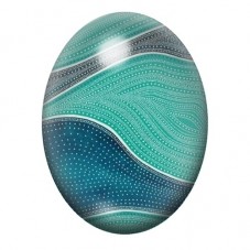 Cabochon en Verre Illustré Vagues Abstraites Turquoise et Bleu Nuit 13x18, 18x25 ou 30x40mm pour la création de bijoux fantaisie