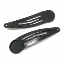 Support Barrette Cheveux Noir pour Cabochon 12mm pour la Création de Bijoux Fantaisie - DIY