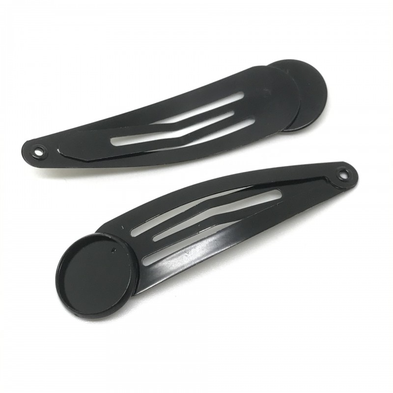 Support Barrette à Cheveux Noir pour Cabochon 12 ou 20mm