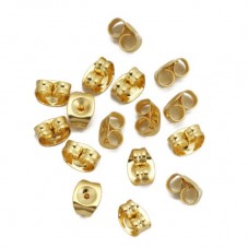10 Stoppers Embouts en Acier Inoxydable Doré pour Boucles d'Oreilles