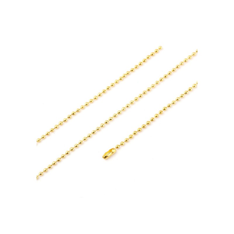 Collier Chaîne à Bille en Métal Doré 70cm