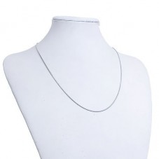 Collier Chaîne Serpentine Fine Argentée 1,6mm en Acier Inoxydable - 50cm Long