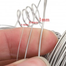 10 Mètres de Fil Souple en Acier Inoxydable 0,4, 0,6 ou 1mm au Choix