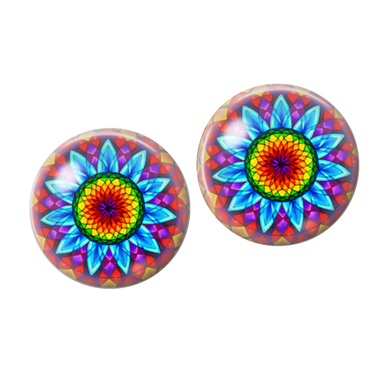 2 Cabochons en Verre Illustré Fantaisie 10mm