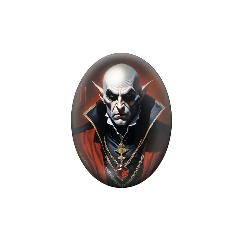 Cabochon en Verre Illustré Nosferatu Gothique 13x18, 18x25 ou 30x40mm