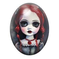Cabochon en Verre Illustré Poupée Blythe Gothique aux Tresses Rouges 13x18, 18x25 ou 30x40mm pour la création de bijoux fantaisi