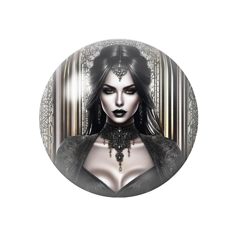 Cabochon en Verre Illustré Femme Gothique 12 à 25mm