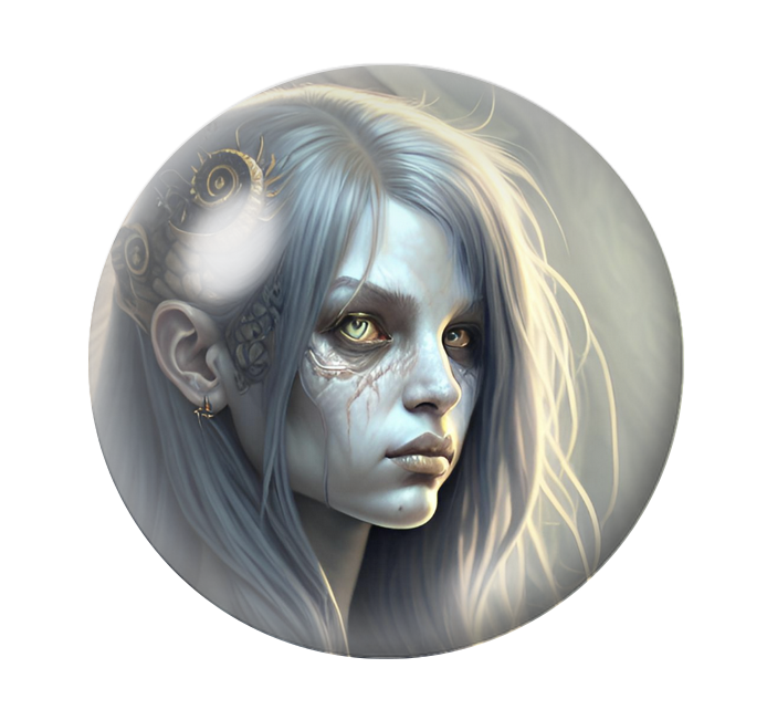 Cabochon en Verre Illustré Femme Gothique 12 à 25mm