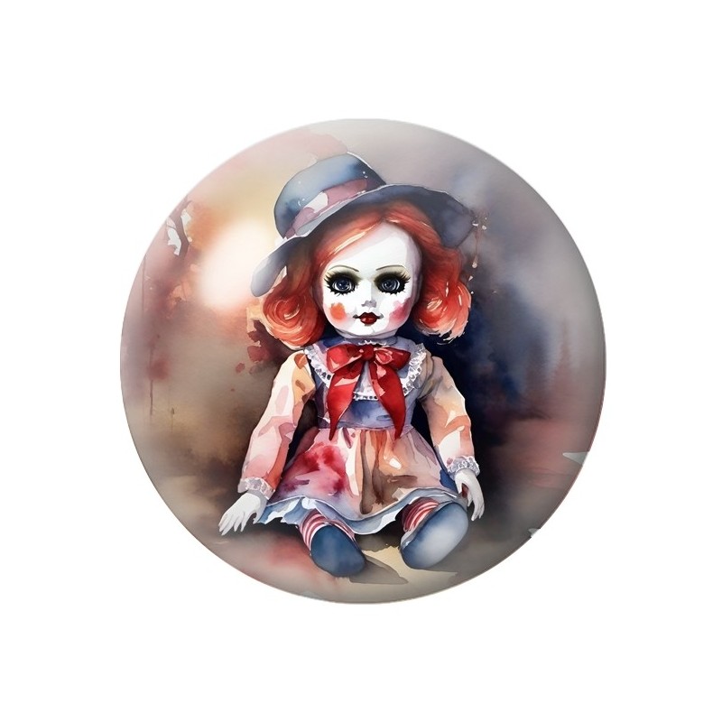 Cabochon en Verre Illustré Poupée Gothique 12 à 25mm