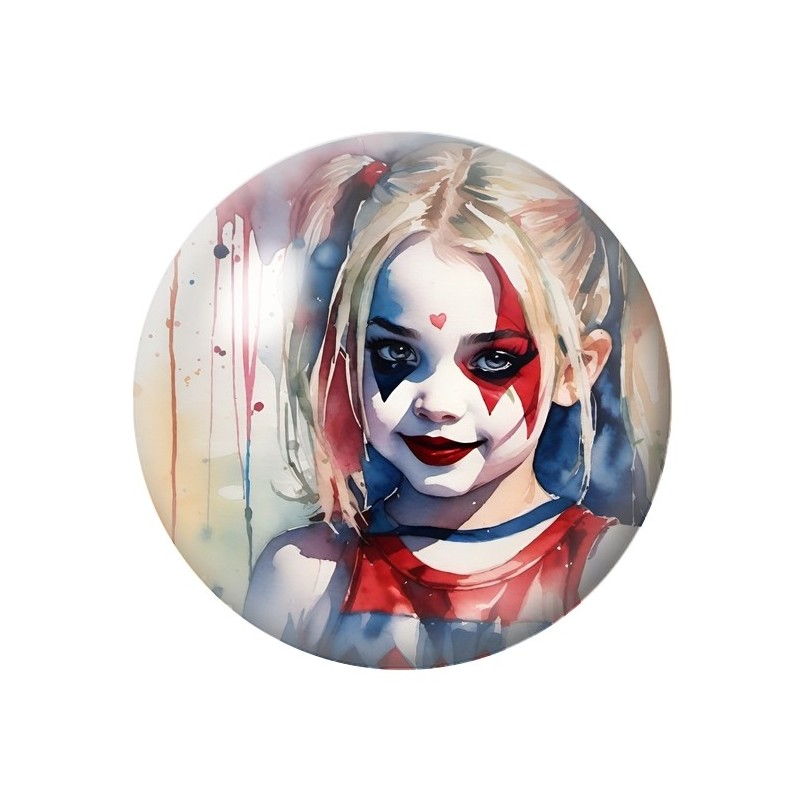 Cabochon en Verre Illustré Petite Fille Gothique 12 à 25mm