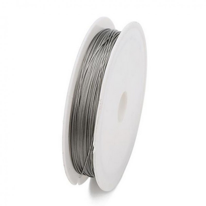 30 Mètres de Fil en Acier Inoxydable Argenté 0,3mm