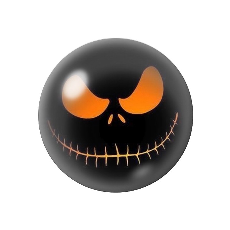 Cabochon en Verre Illustré Crâne Halloween 12 à 25mm