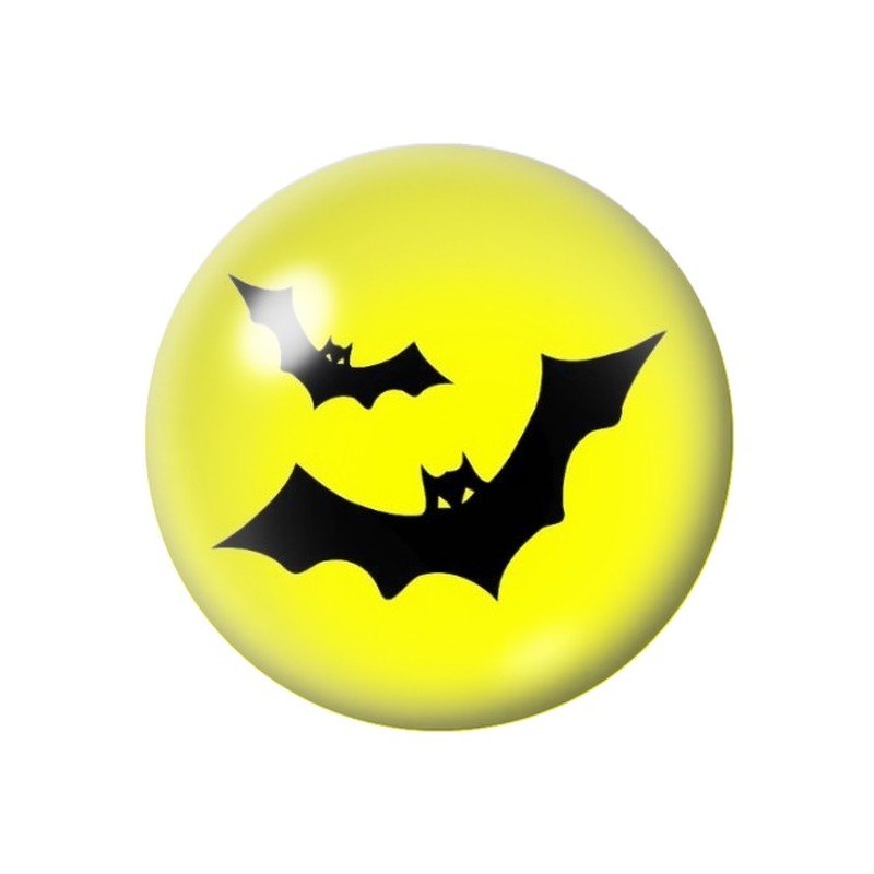 Cabochon en Verre Illustré Chauve-Souris Halloween 12 à 25mm