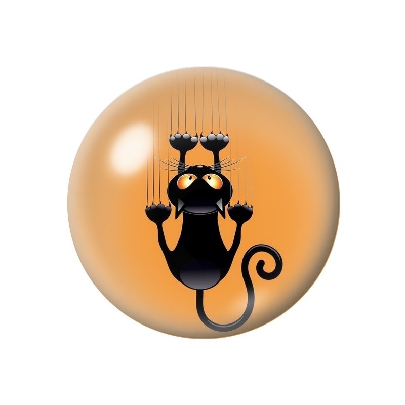 Cabochon en Verre Illustré Chat Noir Halloween 12 à 25mm