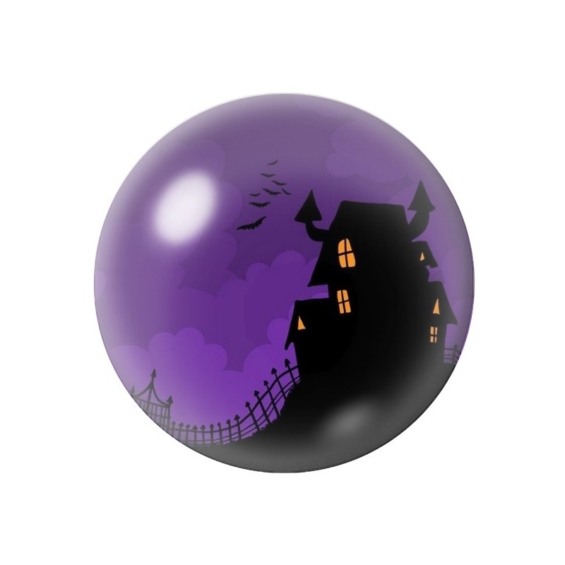 Cabochon en Verre Illustré Manoir Hanté Halloween 12 à 25mm