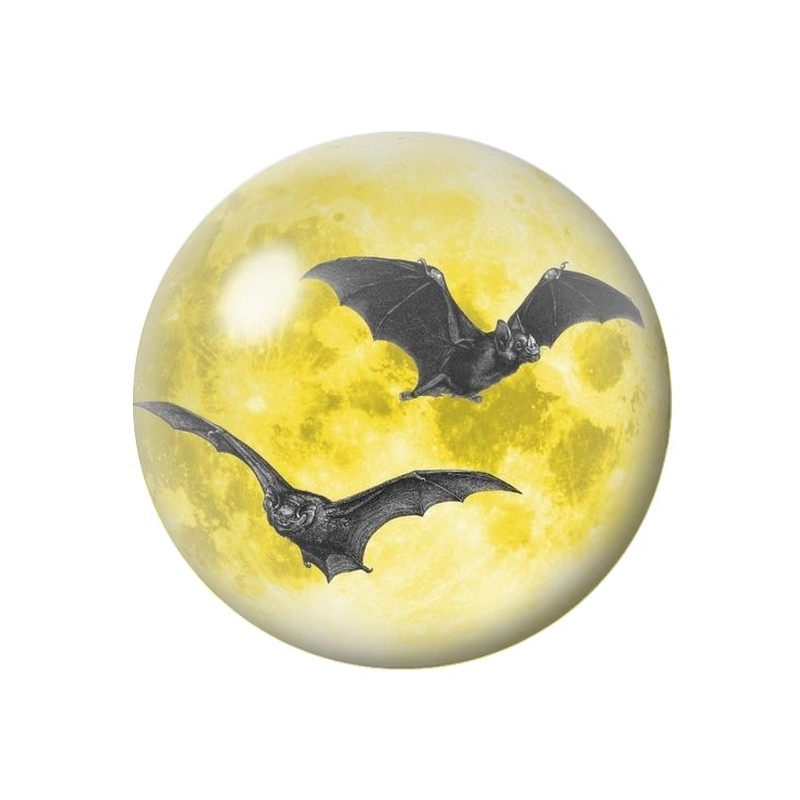 Cabochon en Verre Illustré Chauve-Souris Halloween 12 à 25mm