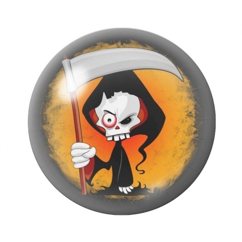 Cabochon en Verre Illustré Faucheuse Halloween 12 à 25mm