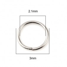 200 Anneaux de Jonction Ouverts Argentés 3mm