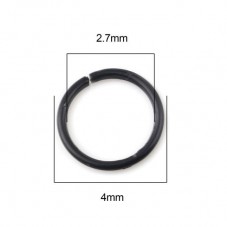 200 Anneaux de Jonction Ouverts Noir 4mm