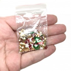 1gr de Sequins Flocons de Neige Houx Noël 8x5-4x4mm
