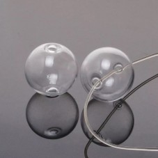 2 Perles Globe en Verre 12mm - 2 trous pour Création de Bijoux DIY