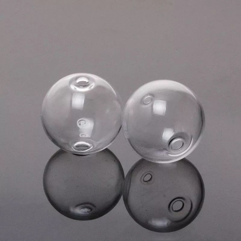 2 Perles Globe en Verre 12mm - 2 trous pour Création de Bijoux DIY