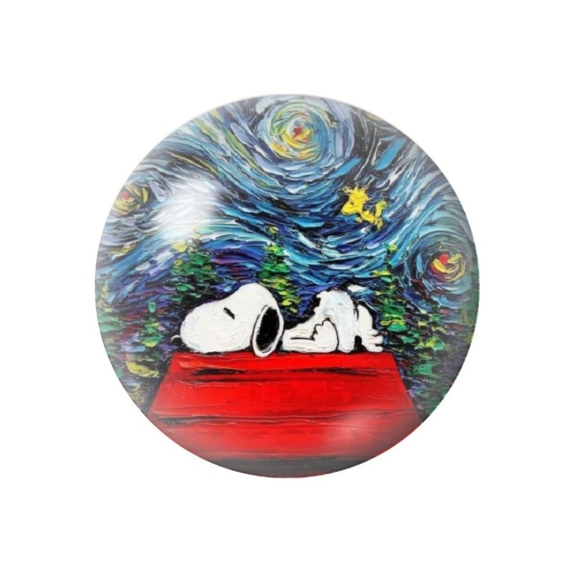 Cabochon en Verre Illustré Snoopy 12 à 25mm
