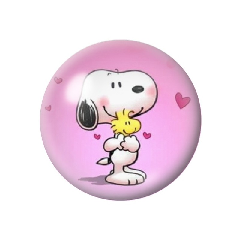 Cabochon en Verre Illustré Snoopy Coeurs Amour St Valentin 12 à 25mm
