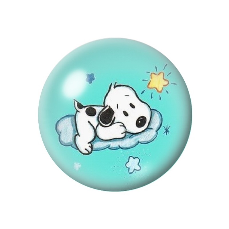 Cabochon en Verre Illustré Snoopy 12 à 25mm