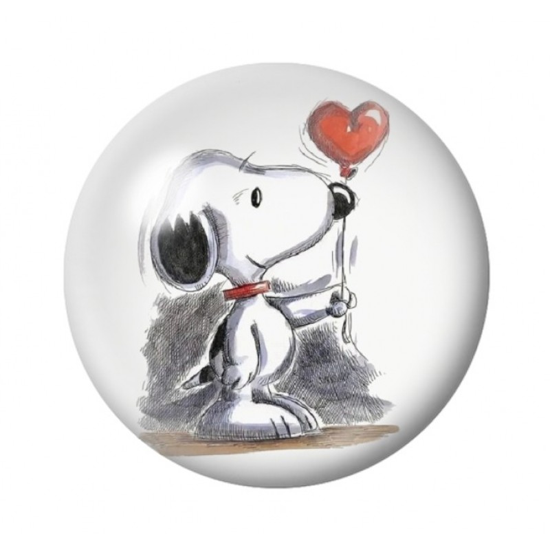 Cabochon en Verre Illustré Snoopy Coeurs Amour St Valentin 12 à 25mm