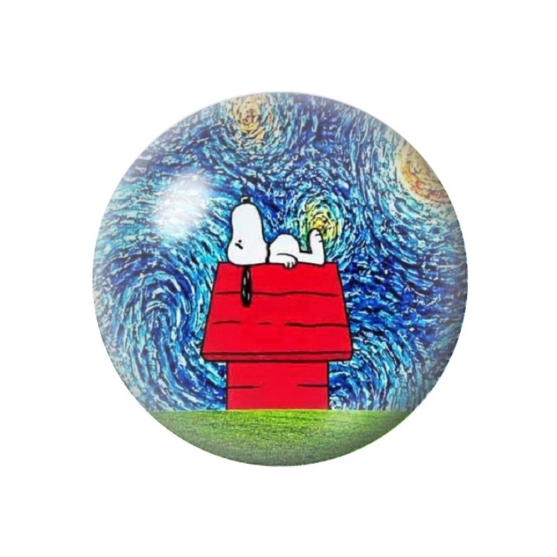Cabochon en Verre Illustré Snoopy 12 à 25mm