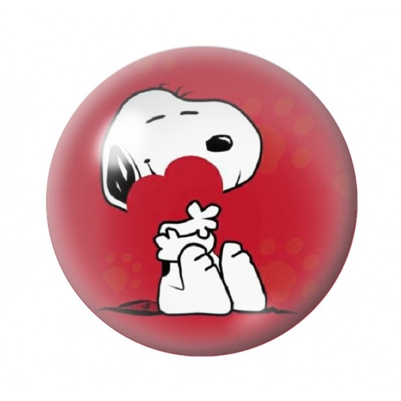 Cabochon en Verre Illustré Snoopy Coeurs Amour St Valentin 12 à 25mm