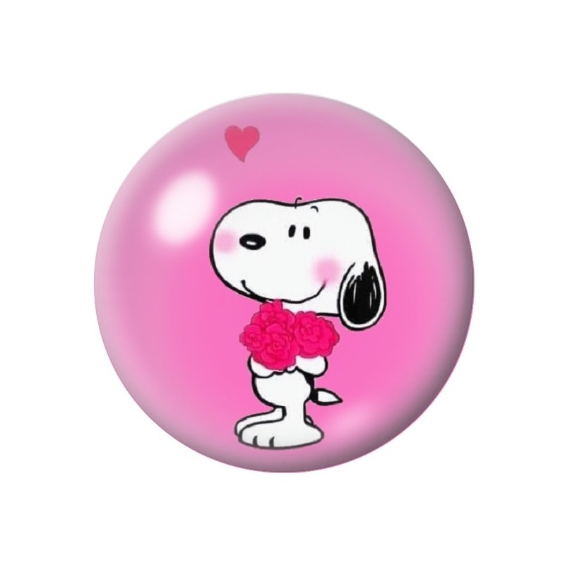 Cabochon en Verre Illustré Snoopy Coeurs Amour St Valentin 12 à 25mm