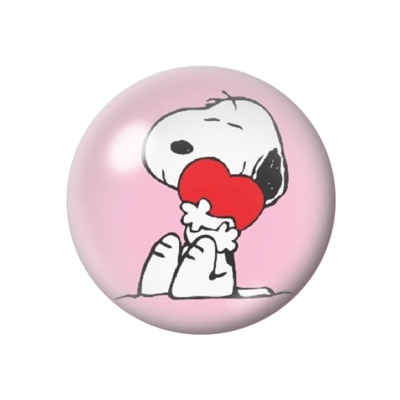 Cabochon en Verre Illustré Snoopy Coeurs Amour St Valentin 12 à 25mm