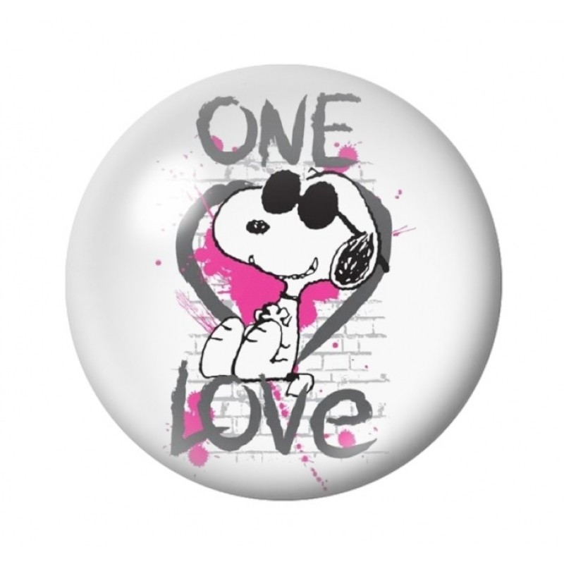 Cabochon en Verre Illustré Snoopy Coeurs Amour St Valentin 12 à 25mm