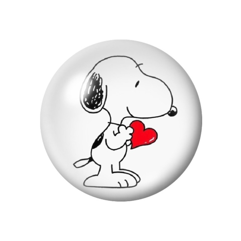 Cabochon en Verre Illustré Snoopy Coeurs Amour St Valentin 12 à 25mm