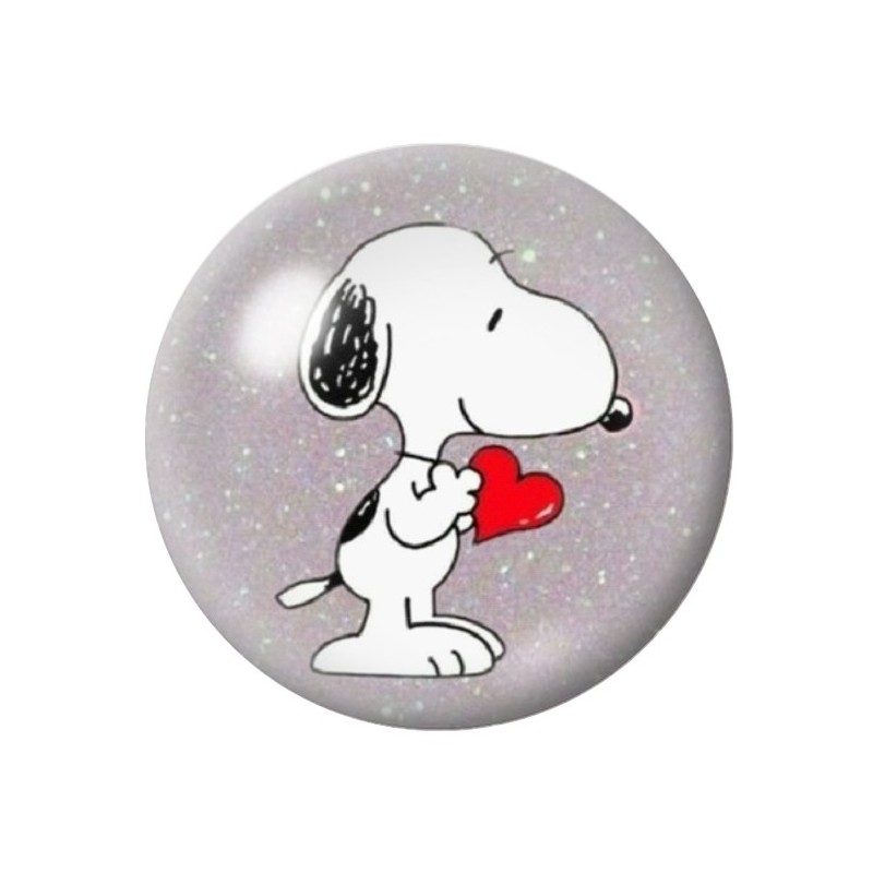Cabochon en Verre Illustré Snoopy Coeurs Amour St Valentin 12 à 25mm