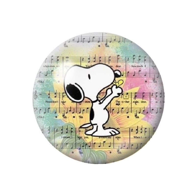 Cabochon en Verre Illustré Snoopy 12 à 25mm